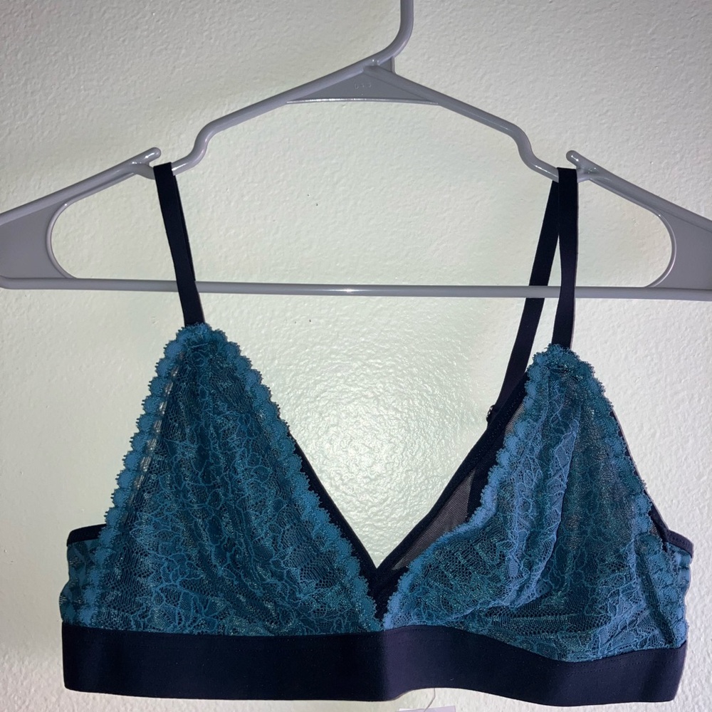 Teal Lace Bralette and Panties